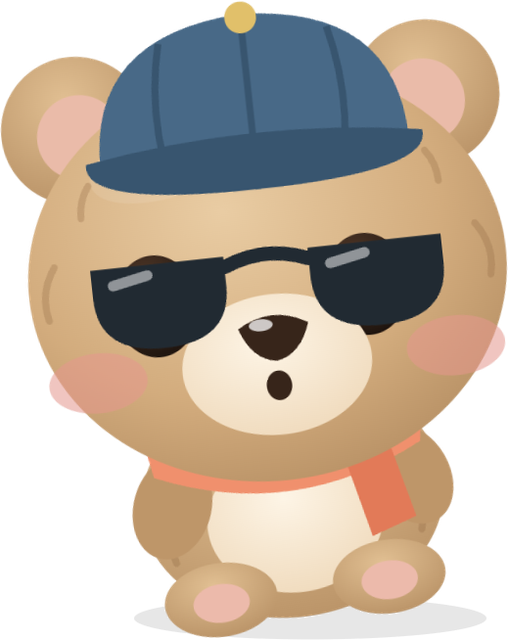 Cubby in a cap and sunglasses