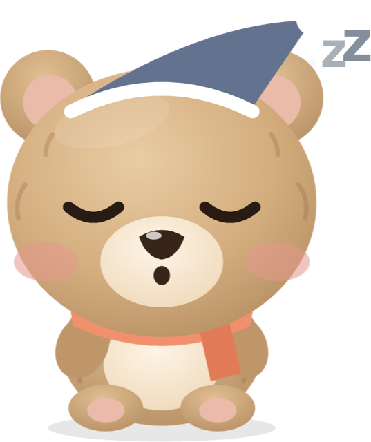 Cubby asleep in his nightcap